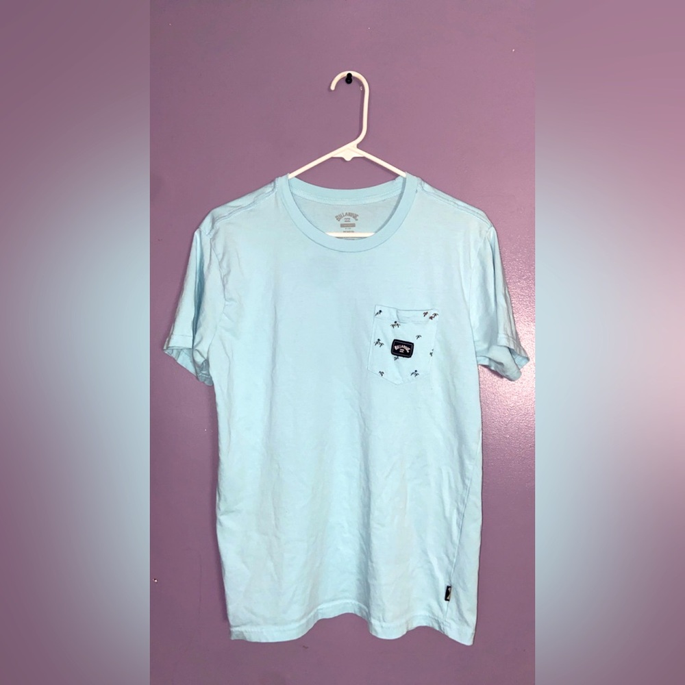 Billabong Men's Light Blue Graphic Pocket T-Shirt